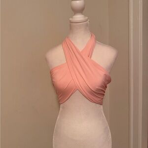 Pink Halter Top Wrap Top